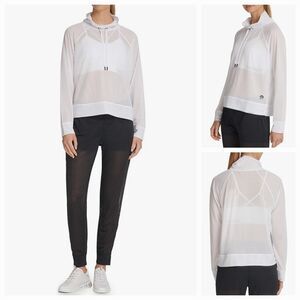 🔹️NWT DKNY Sport White Lightweight Mesh Long Sleeve Top XLarge